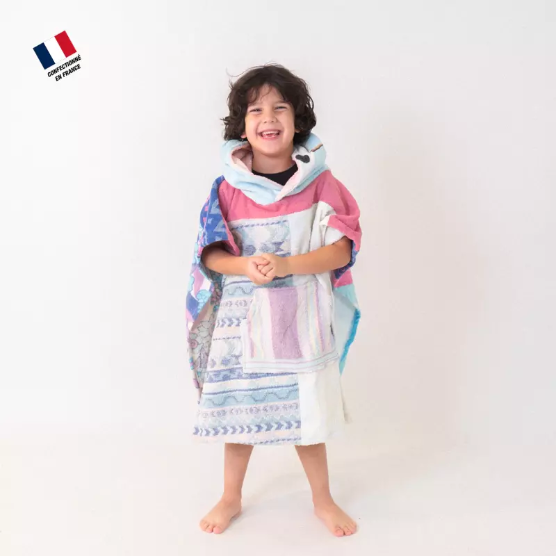 Poncho upcyclé enfant Elsa Mellow Sea